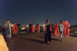 Terraza con actividad