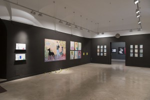 Sala de Esposiciones con la obra de Los Bravú, Tyto Alba y David Jiménez